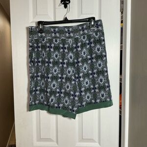 Tory Burch Green and Gray Patterned Shorts